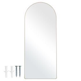 Arched Full Length Mirror, 71'' x 30'', Large Free Standing Leaning Hanging Wall Mounted Floor Mirror with Stand Aluminum Alloy Frame