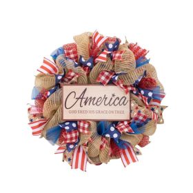 1PC Wooden tags for Independence Day, patriotic American homes, rural areas, wooden walls, door decorations, wooden crafts (Color: 90, size: 30*30*0.5cm)
