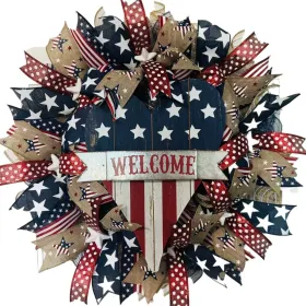 1PC Wooden tags for Independence Day, patriotic American homes, rural areas, wooden walls, door decorations, wooden crafts (Color: 61, size: 30*30*0.5cm)