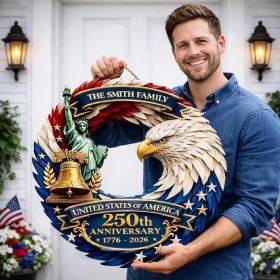 1 pc 250th anniversary of American independence, bald eagle commemorative wooden plaque, home porch decoration, wooden hanging board (Color: 8, size: 30*30*0.5cm)