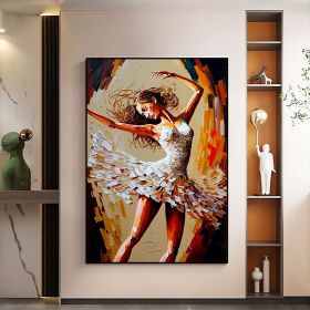 Hand Painted Oil Painting Abstract Dancer Oil Painting On Canvas Large Wall Art Original White Ballet Painting Boho Wall Decor Custom Painting Li (Style: 01, size: 60X90cm)